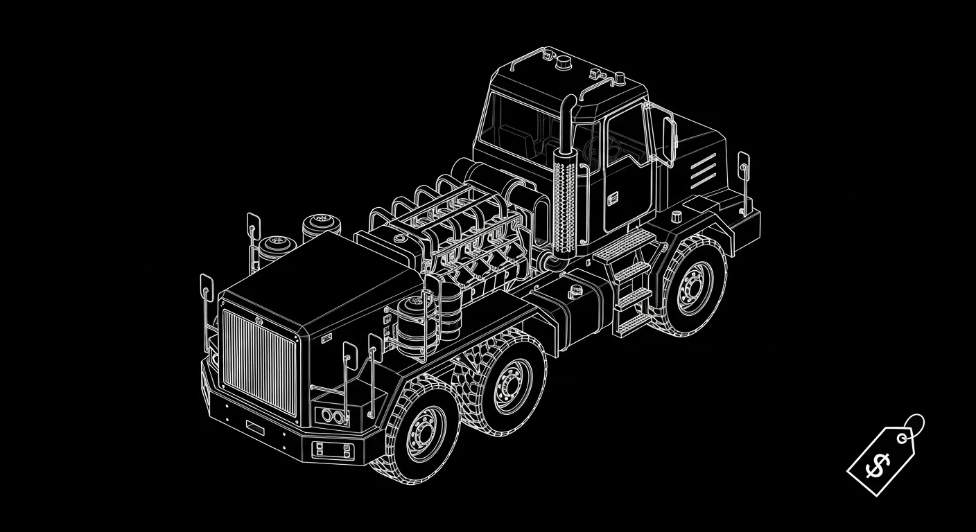 Professional truck in active commercial use at job site