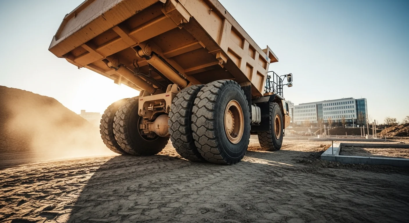 Professional Dump Truck in active commercial use at job site