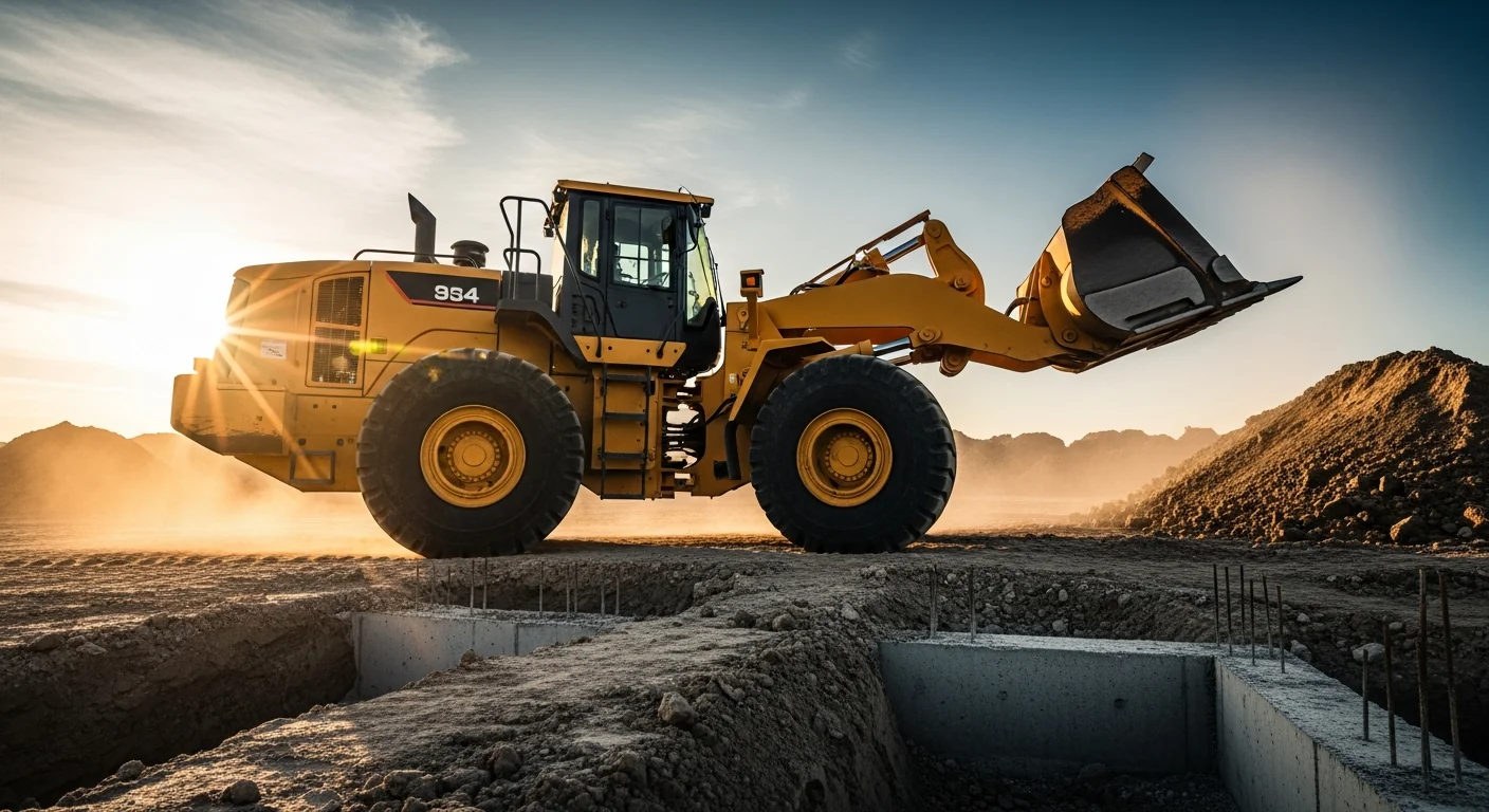 Professional wheel loader in active commercial use at job site