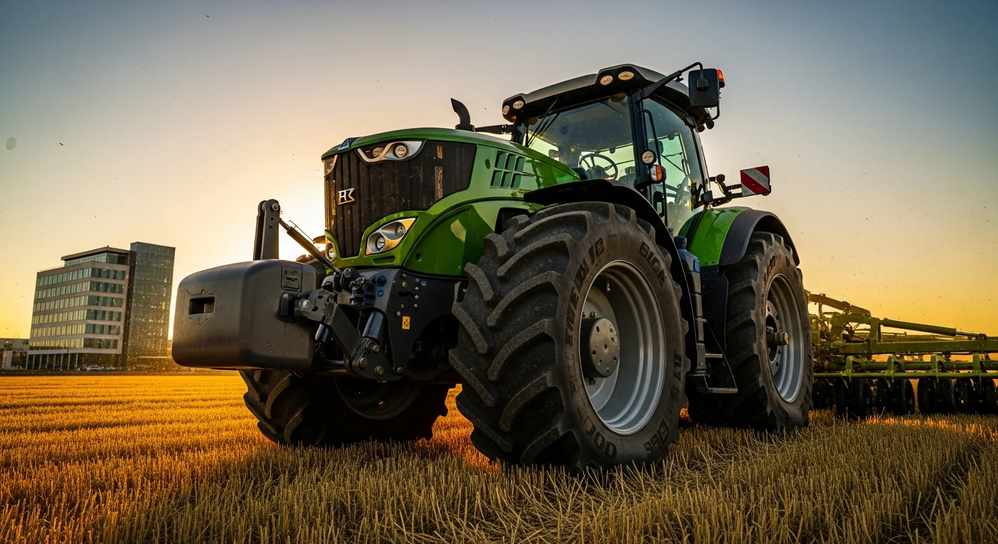 Professional tractor in active commercial use at job site
