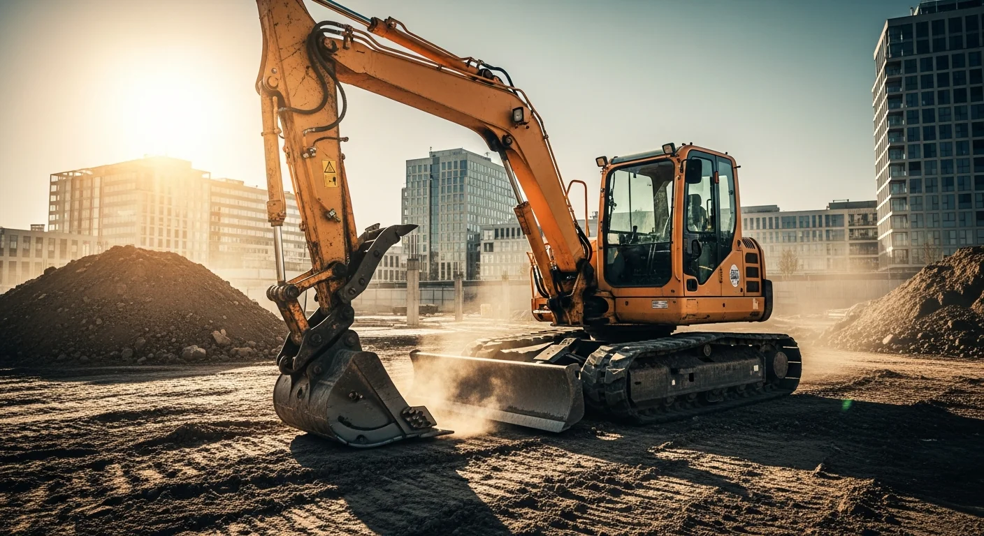 Professional Mini Excavator in active commercial use at job site