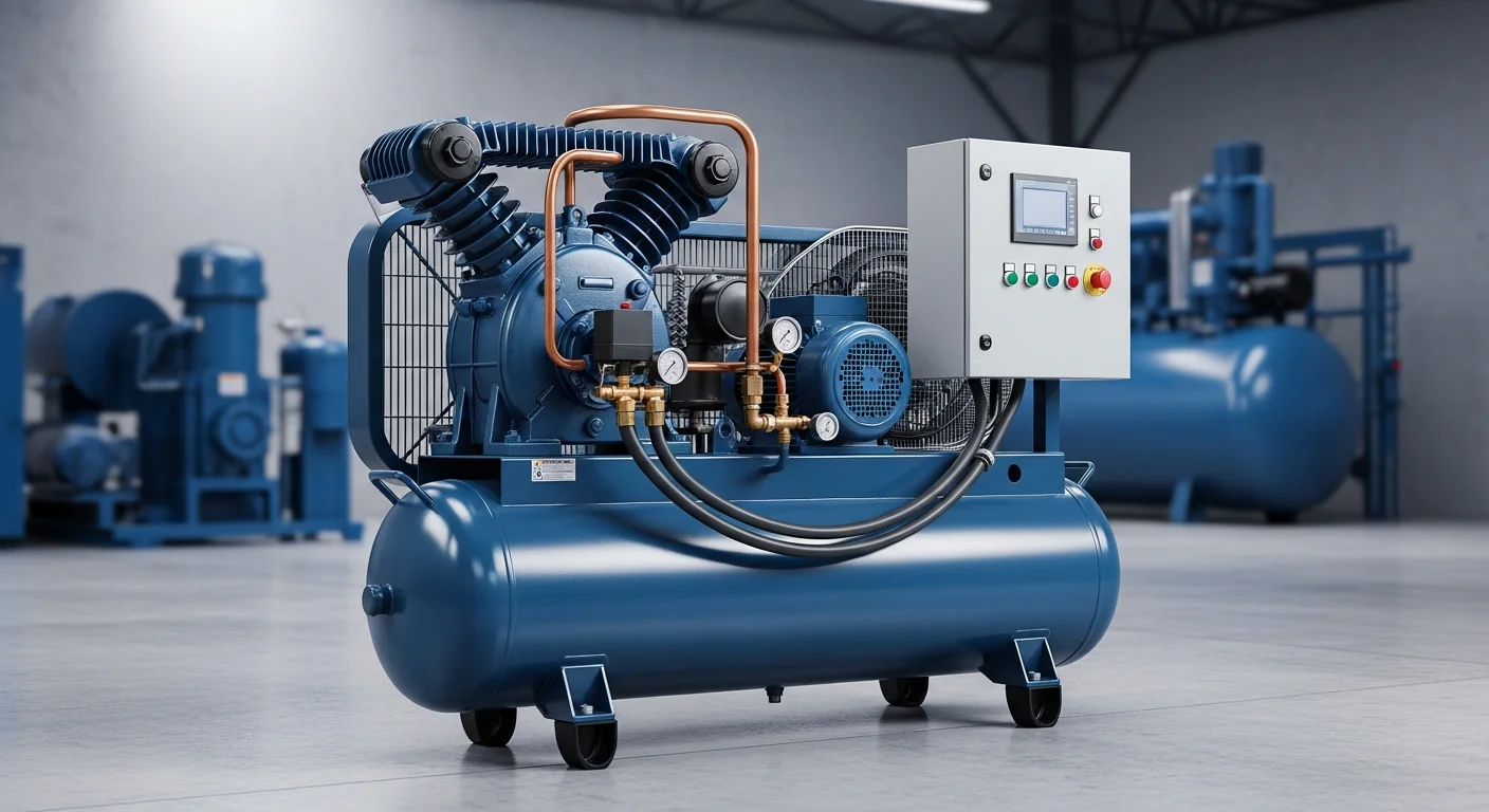 Professional Air Compressor in active commercial use at job site