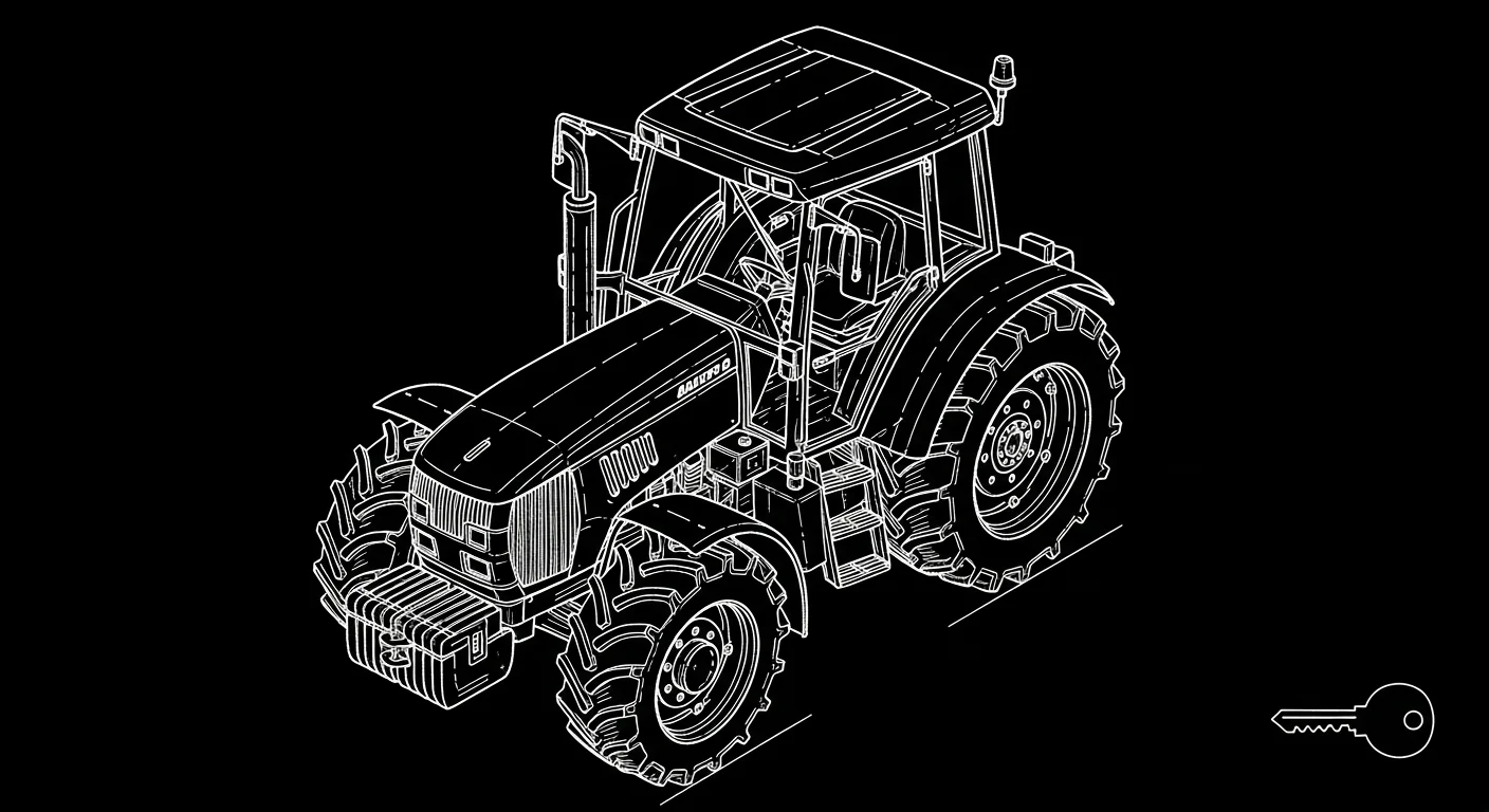 Professional tractor in active commercial use at job site