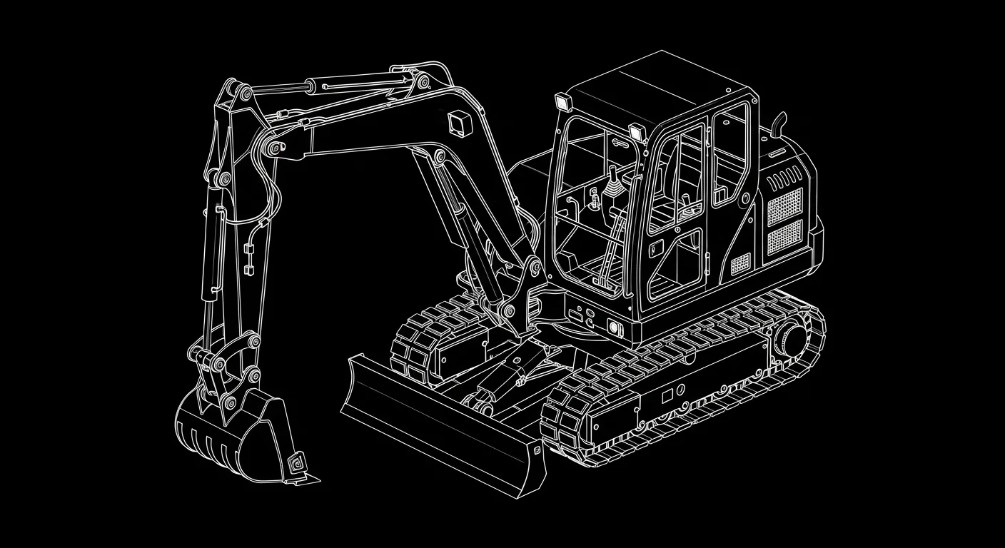 Professional Mini Excavator in active commercial use at job site
