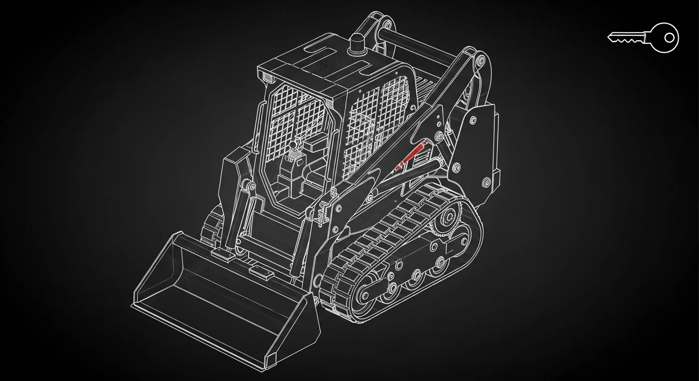 Professional Track-Skid-Steer in active commercial use at job site