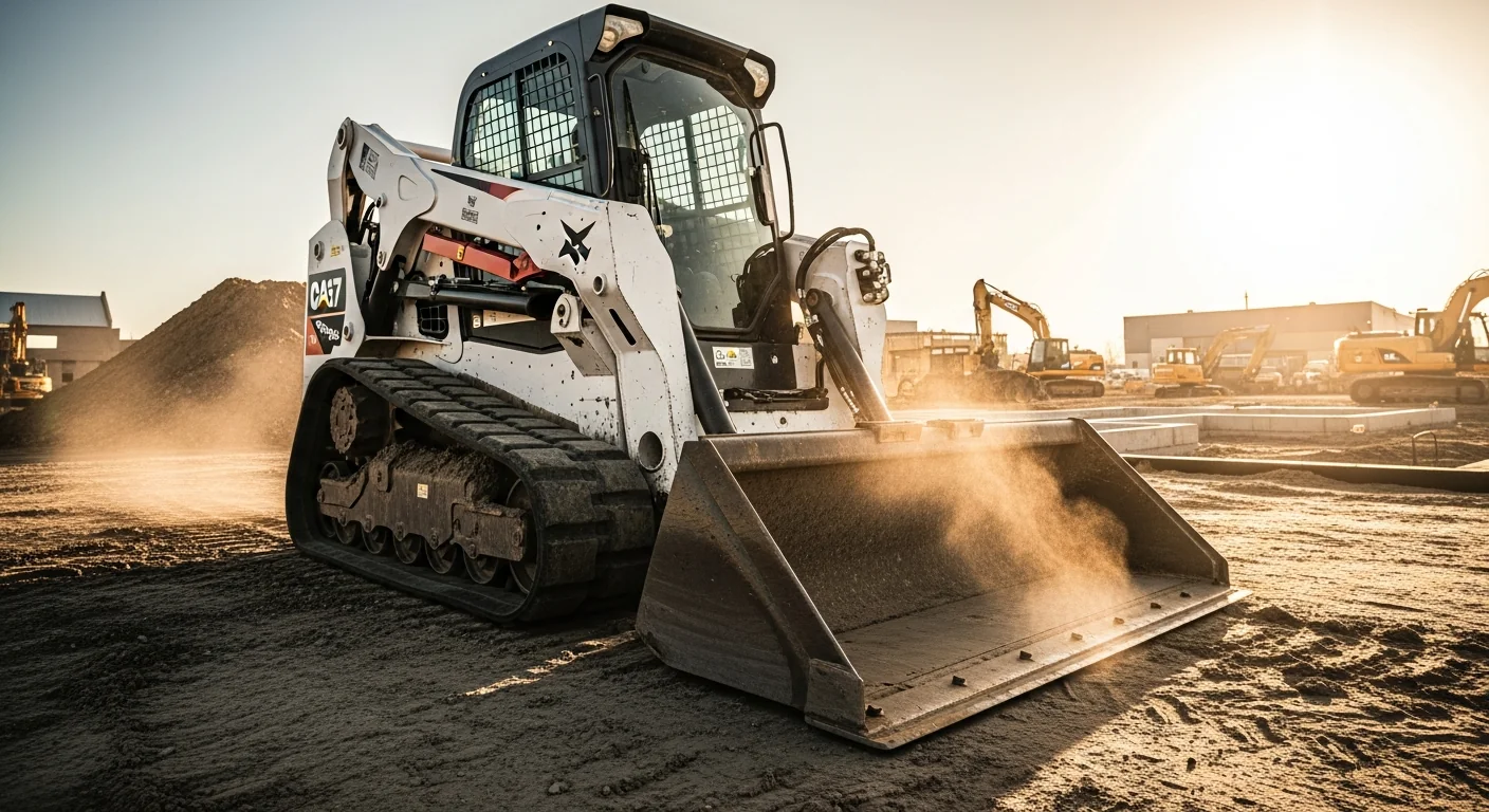 Professional Track-Skid-Steer in active commercial use at job site