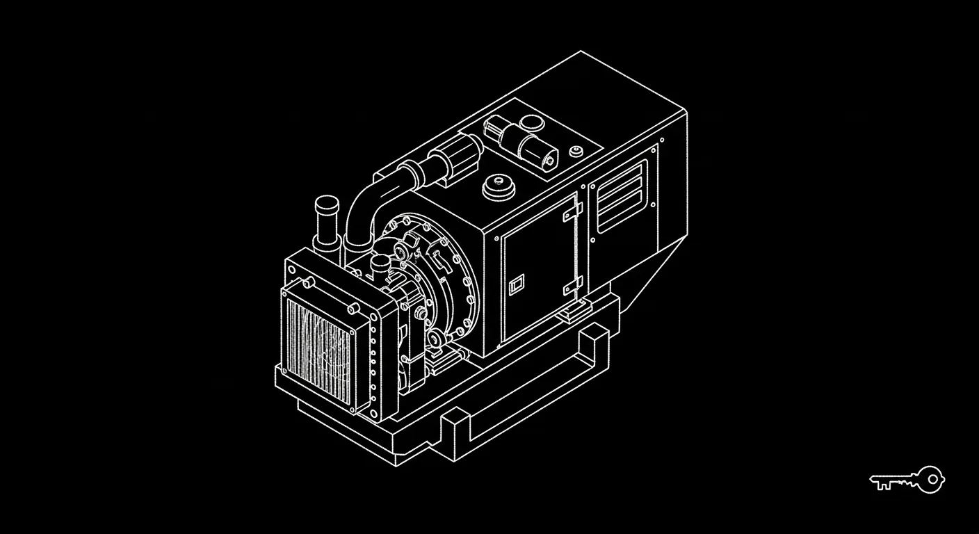 Professional diesel-generator in active commercial use at job site