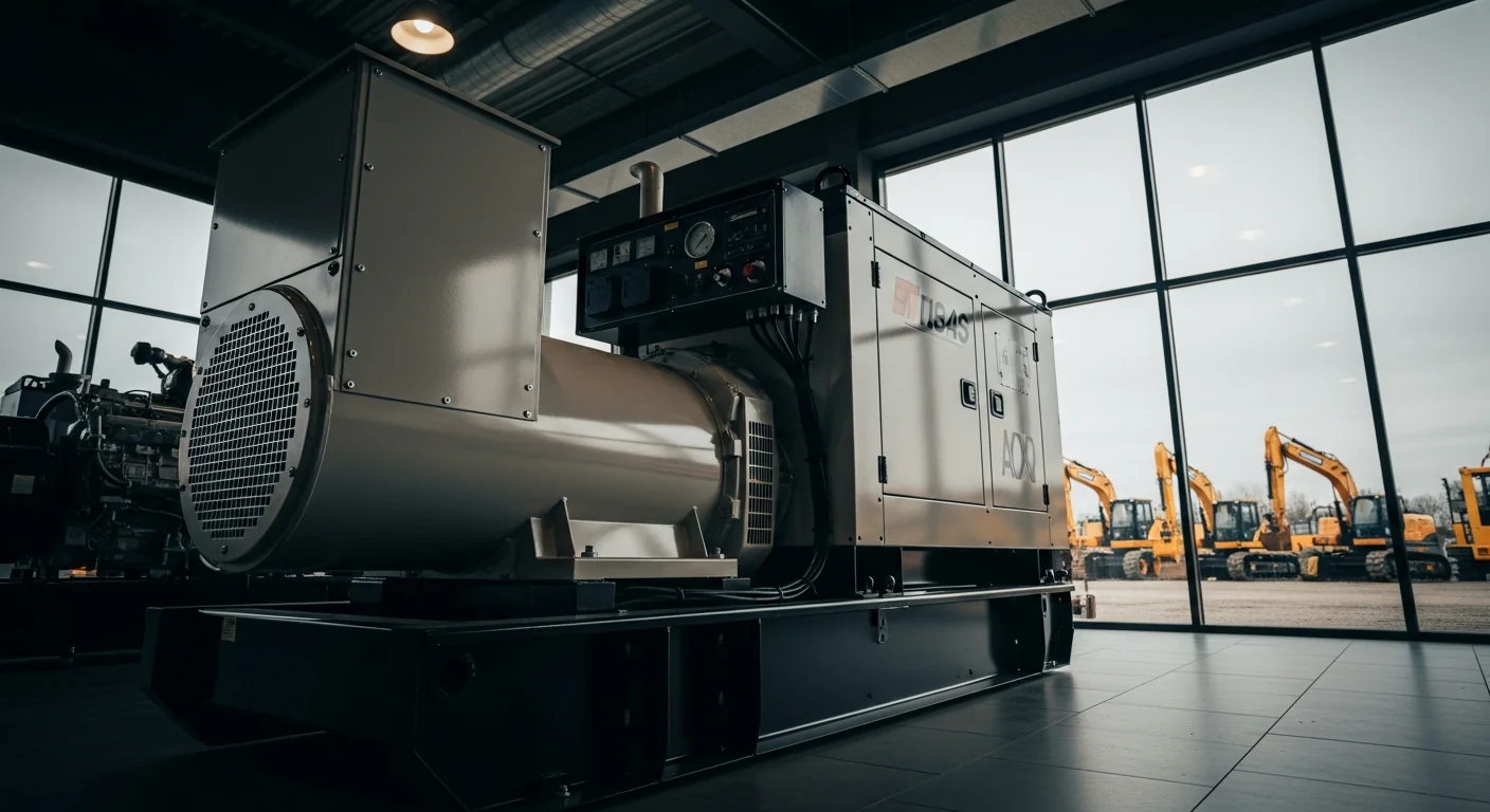 Professional diesel-generator in active commercial use at job site