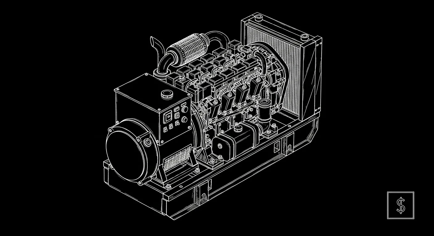Professional diesel-generator in active commercial use at job site