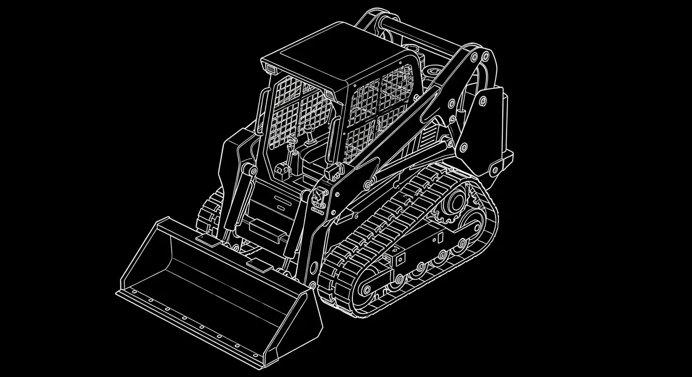 Professional Track-Skid-Steer in active commercial use at job site