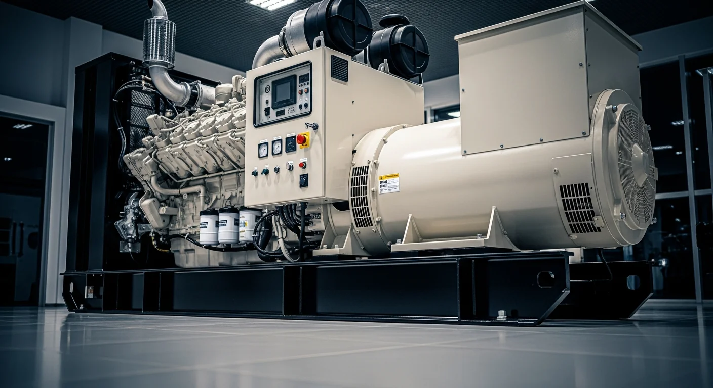 Professional diesel-generator in active commercial use at job site