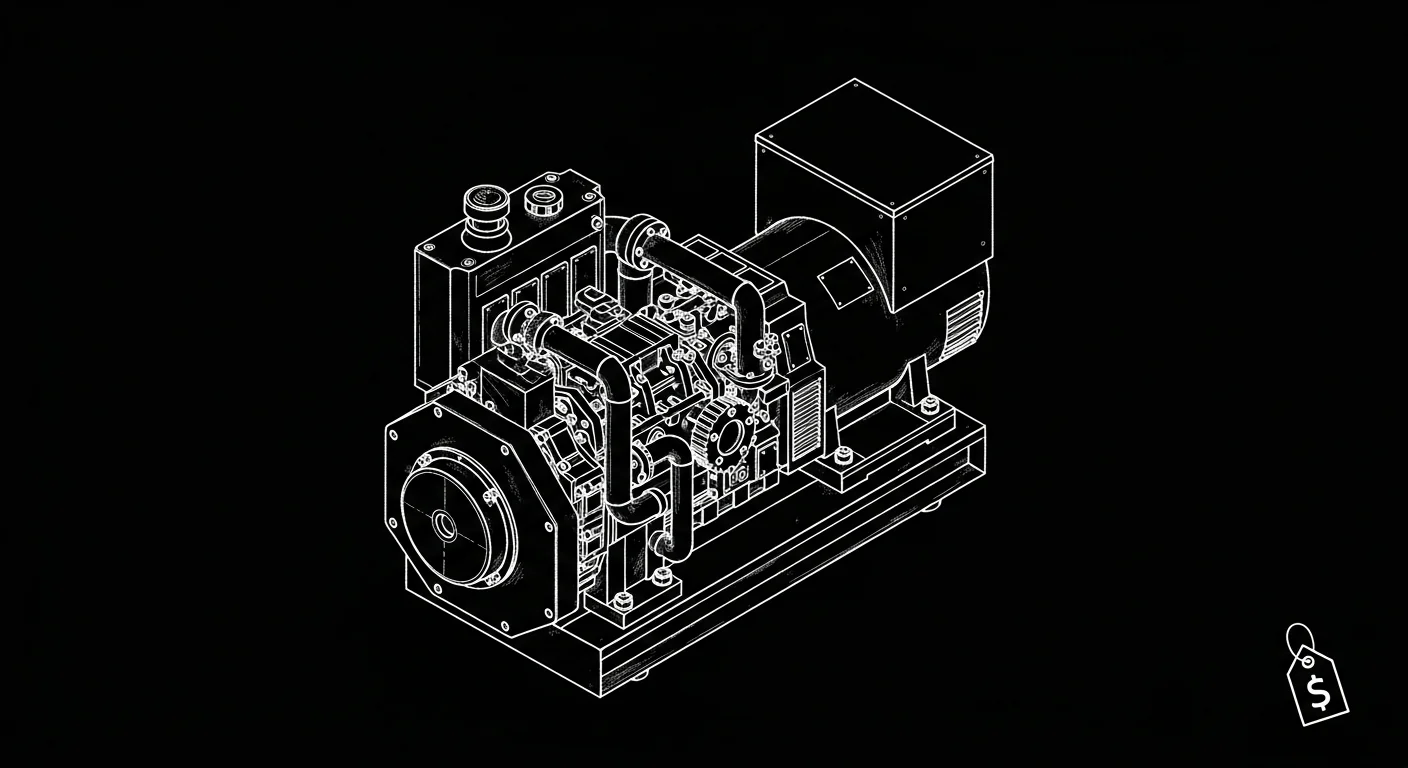 Professional diesel-generator in active commercial use at job site