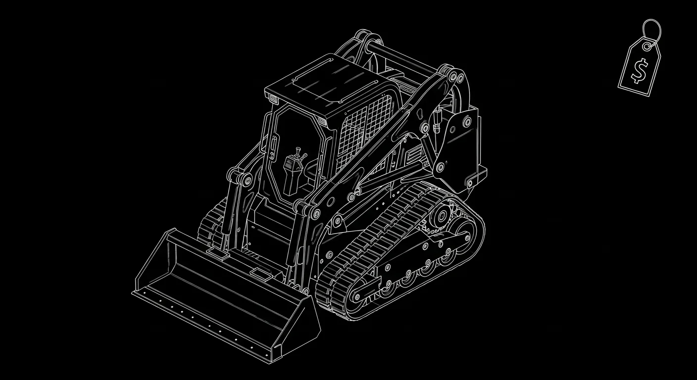 Professional Track-Skid-Steer in active commercial use at job site