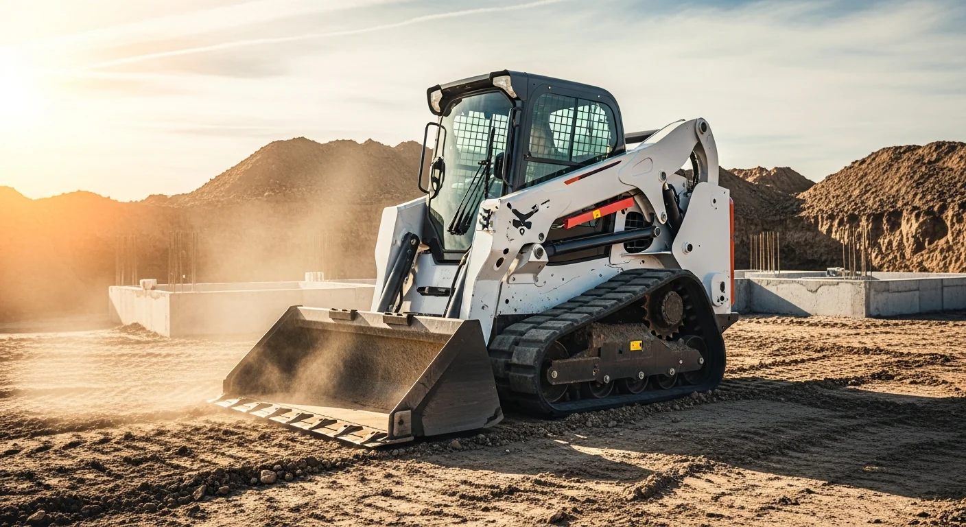 Professional Track-Skid-Steer in active commercial use at job site