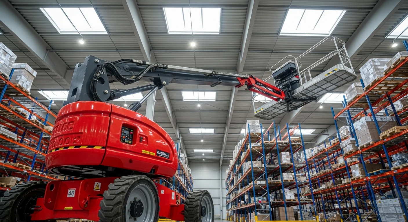 Professional Boom Lift in active commercial use at job site
