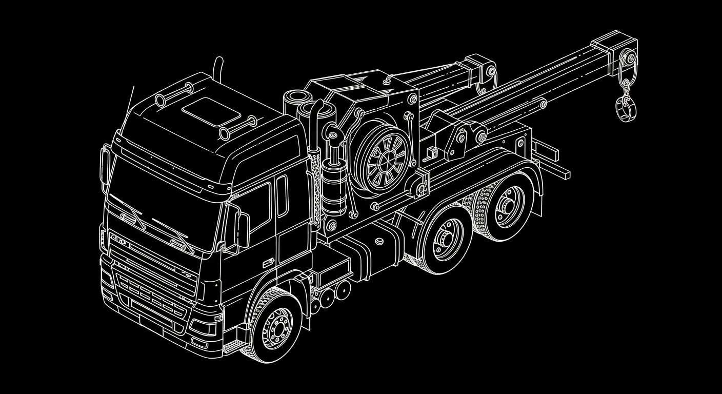 Professional truck in active commercial use at job site