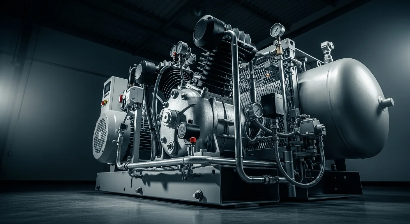 Professional Air Compressor in active commercial use at job site