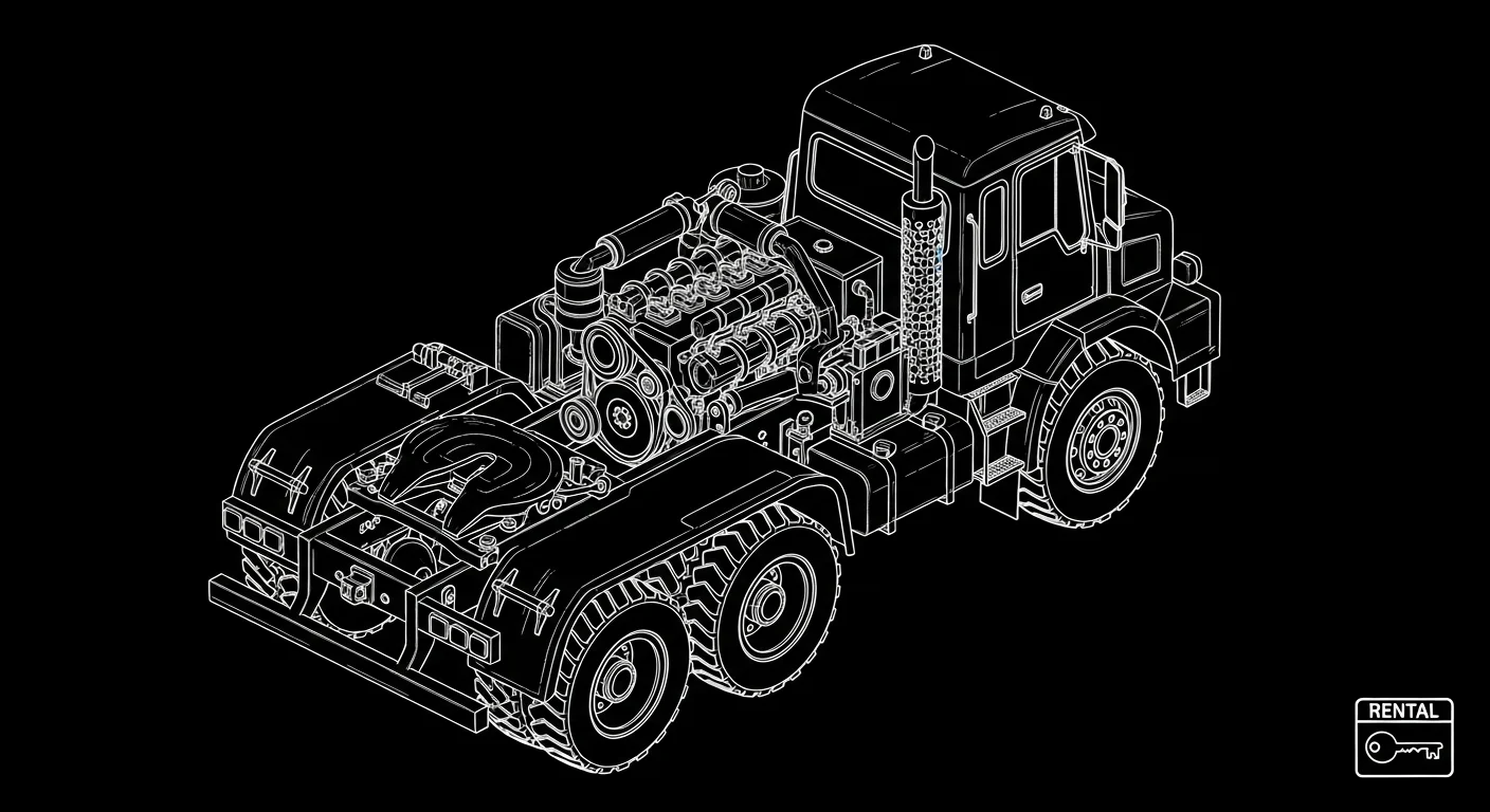 Professional truck in active commercial use at job site