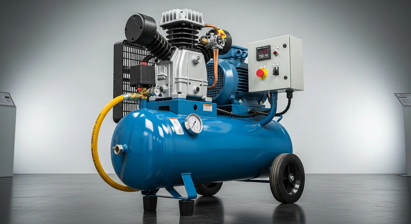Professional Air Compressor in active commercial use at job site