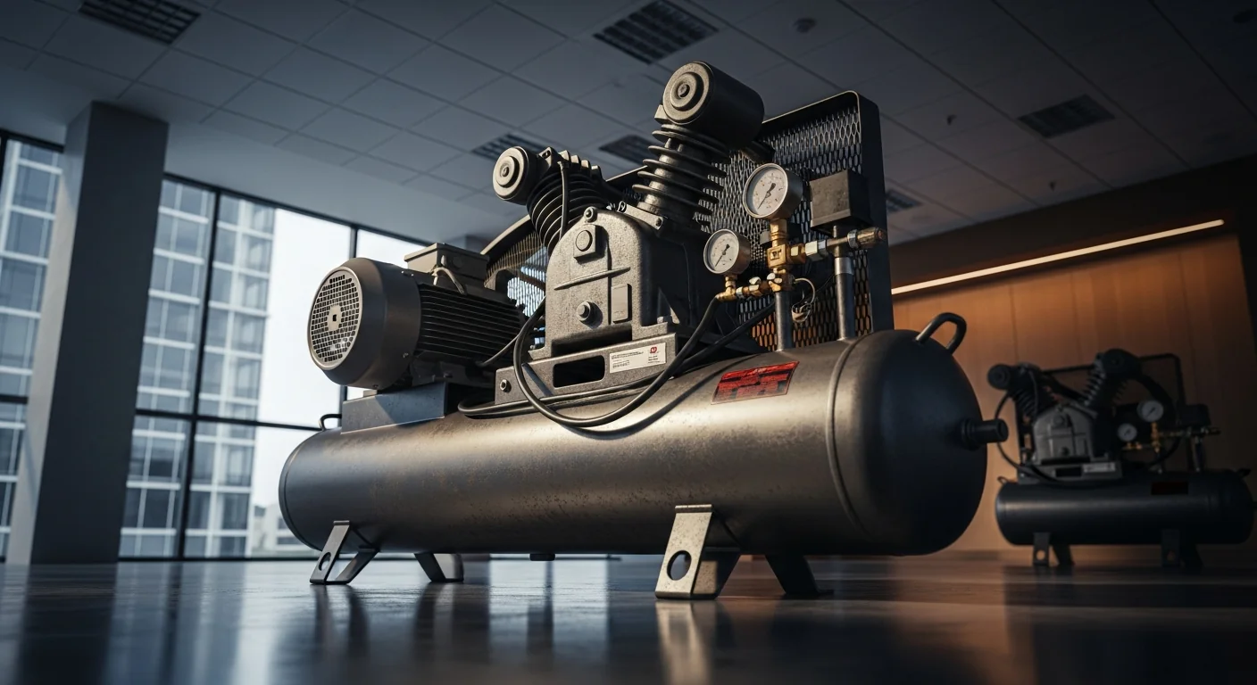 Professional Air Compressor in active commercial use at job site