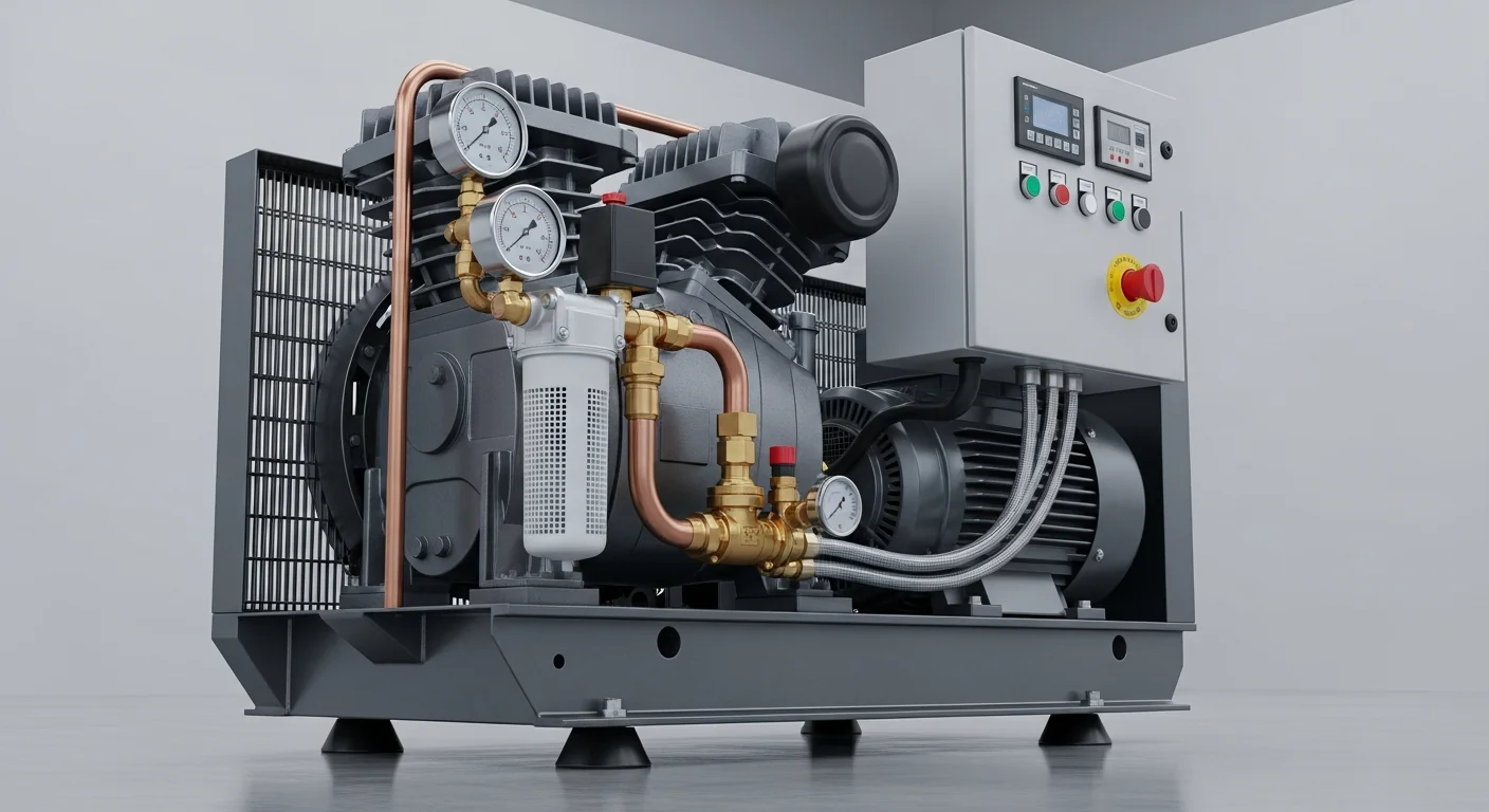 Professional Air Compressor in active commercial use at job site