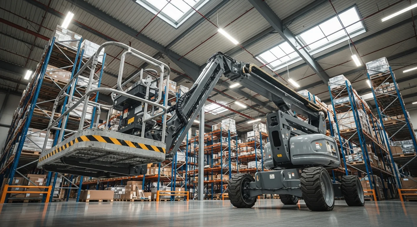 Professional Boom Lift in active commercial use at job site