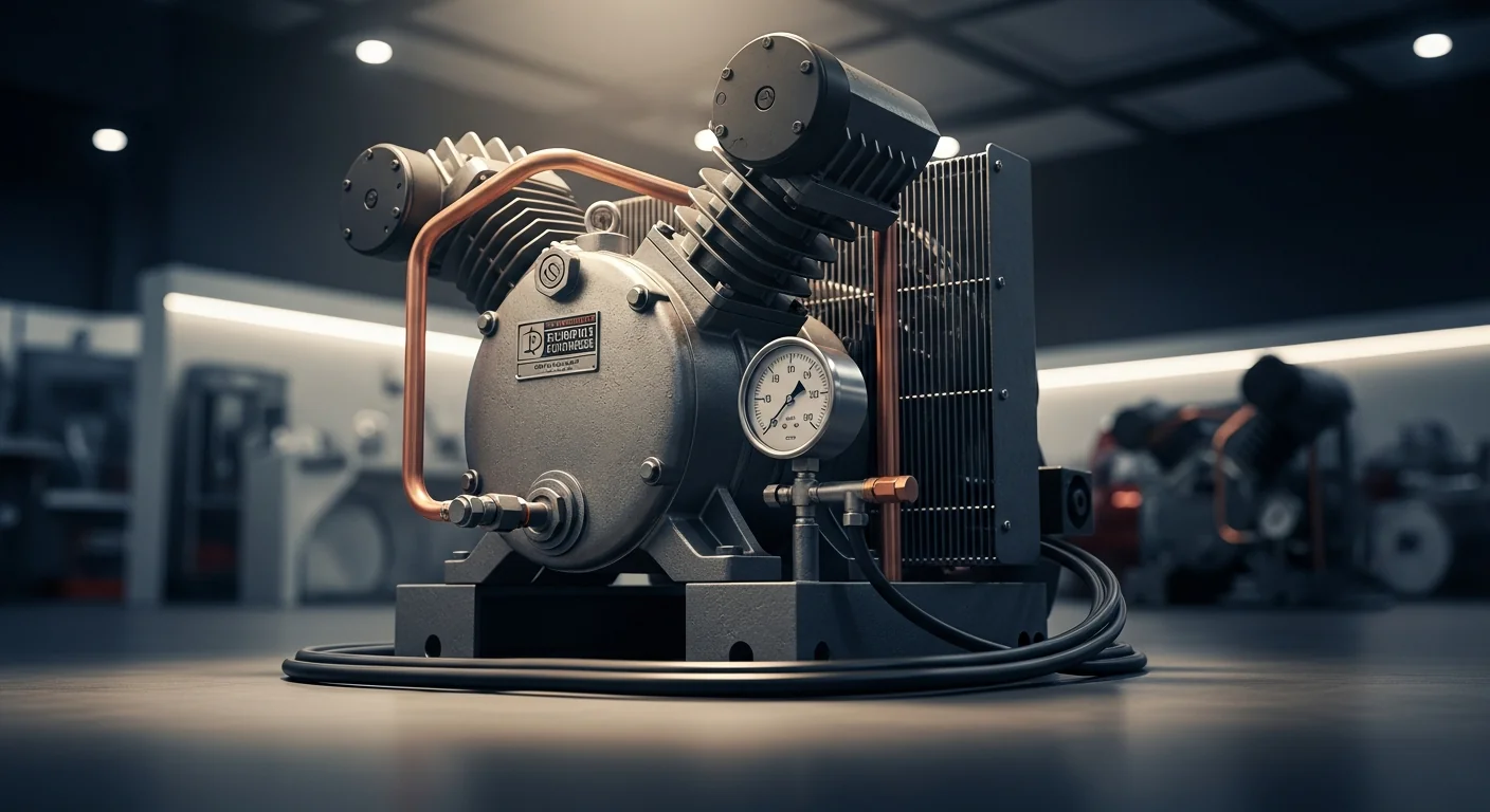 Professional Air Compressor in active commercial use at job site