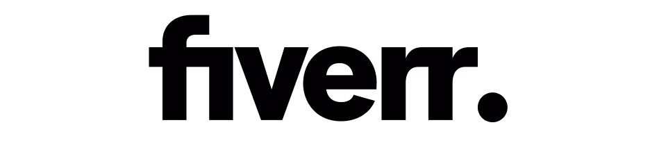 The Fiverr logo in bold black text with a trailing period.