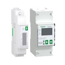 Two Schneider Electric circuit breakers with labels and indicators side by side.