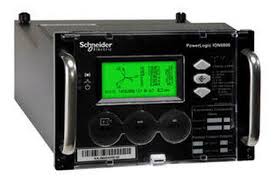 Schneider Electric PowerLogic ION9000 power quality analyzer with display and control buttons.