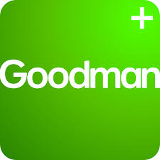 Green square logo with white text 'Goodman' and a plus sign in the top right corner.