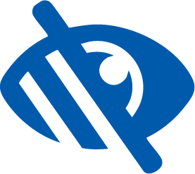 Blue eye icon with a diagonal slash, representing hidden or invisible content.