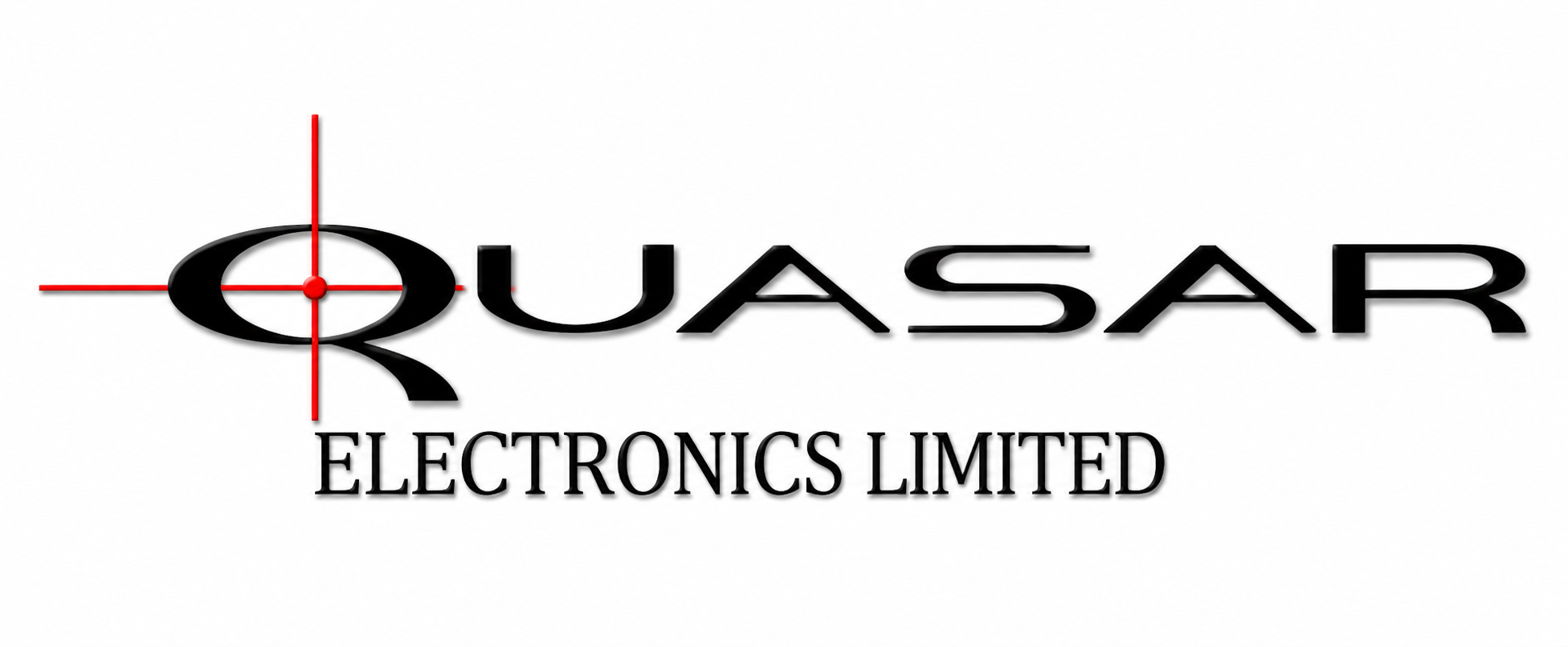 Quasar Electronics Limited logo with a stylized Q and red crosshair on white background.