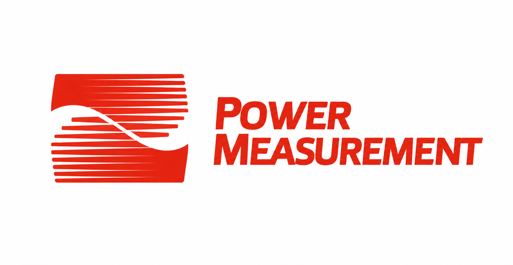 Red graphic symbol with horizontal lines beside bold red text reading Power Measurement.