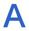 Blue uppercase letter A on white background.