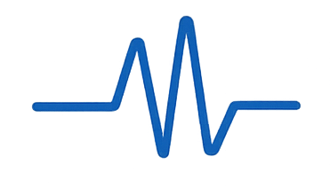 Blue heartbeat or pulse line on a black background.
