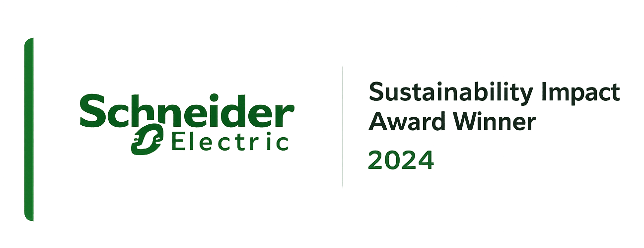 Schneider Electric logo with text Sustainability Impact Award Winner 2024.