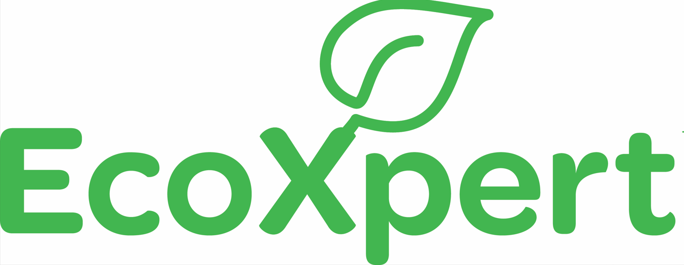 EcoXpert logo with a green leaf integrated into the letter X.