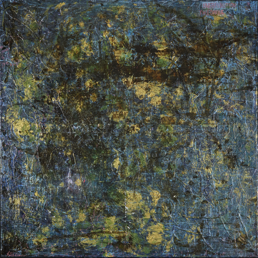 Acrylique et feuille d'or sur toile, Flavie Bébéar, 2022.