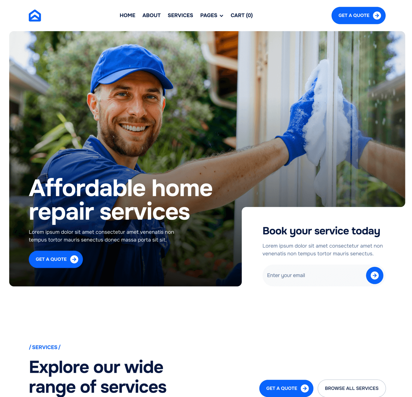 Homerepair X - Home V1 Hero Page - Handyman Webflow Template