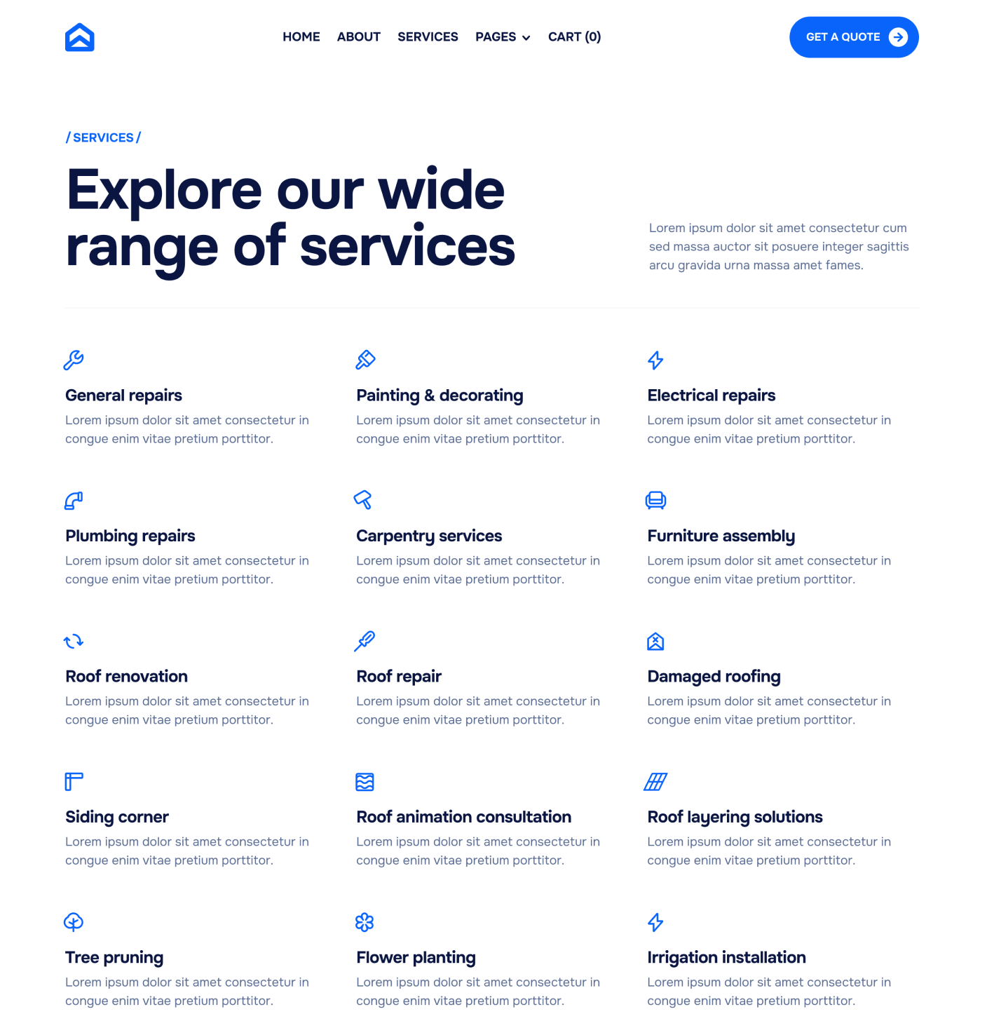 Homerepair X - Service Main Page - Handyman Webflow Template