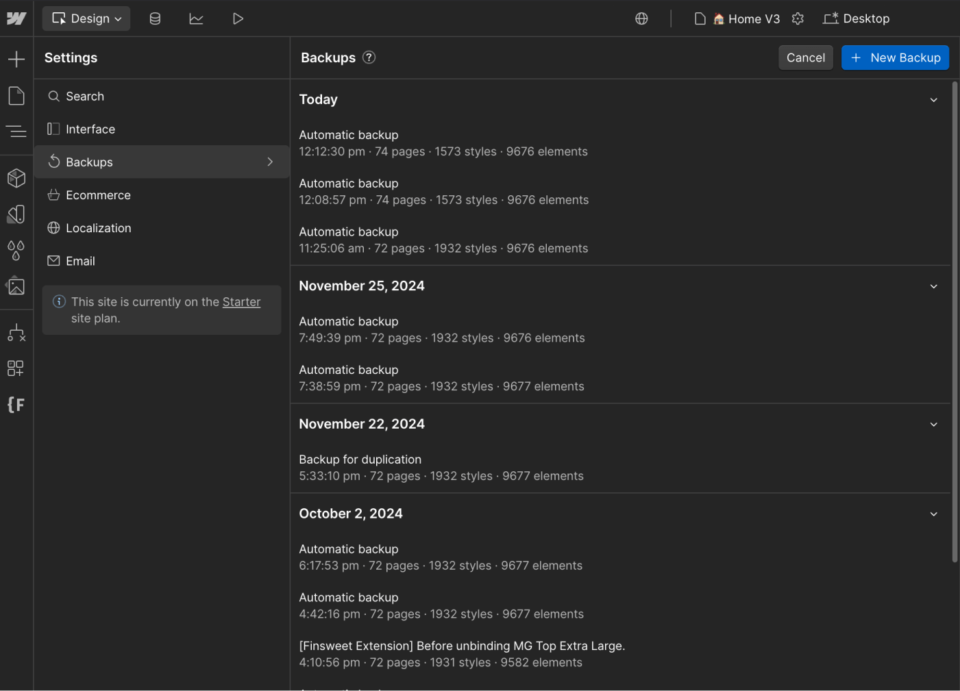 Backups - Homerepair X Webflow Template | BRIX Templates