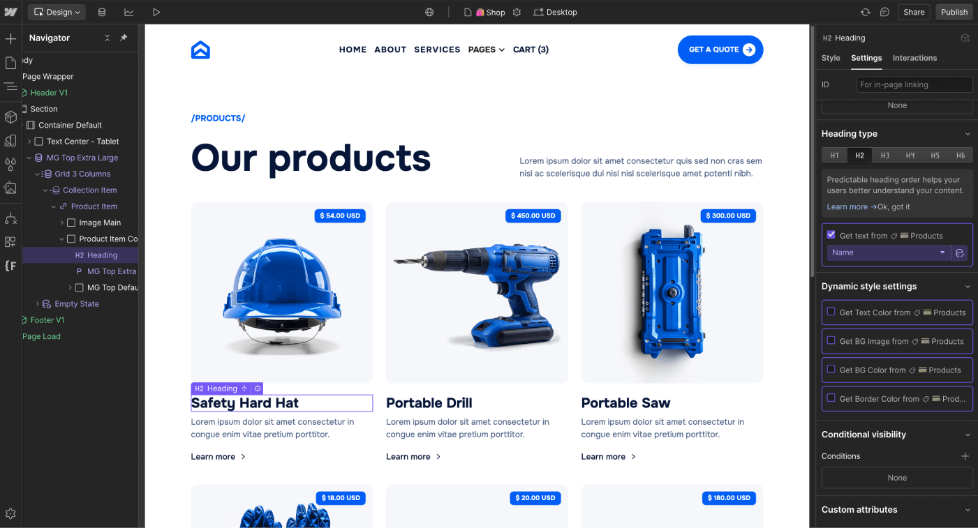 Ecommerce Content - Homerepair X Webflow Template | BRIX Templates