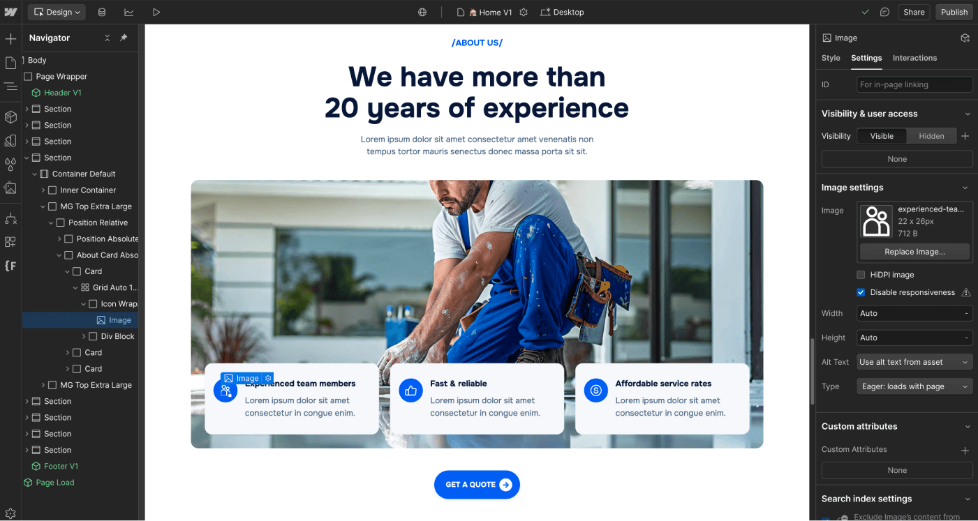 Icons And Graphics - Homerepair X Webflow Template | BRIX Templates