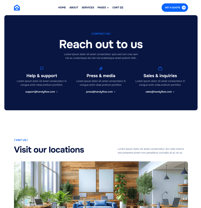 Handyflow X - Contact V3 Main Page - Handyman Webflow Template | BRIX Templates
