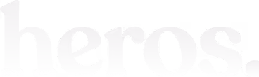 The word 'heros.' in a stylized serif font on a light background.