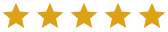 Row of five gold star icons in a horizontal line.