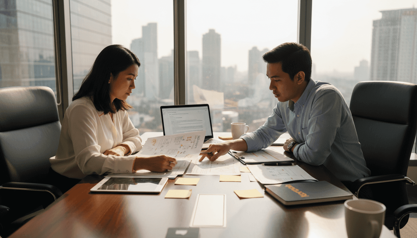 Business owner discussing GIS compliance steps