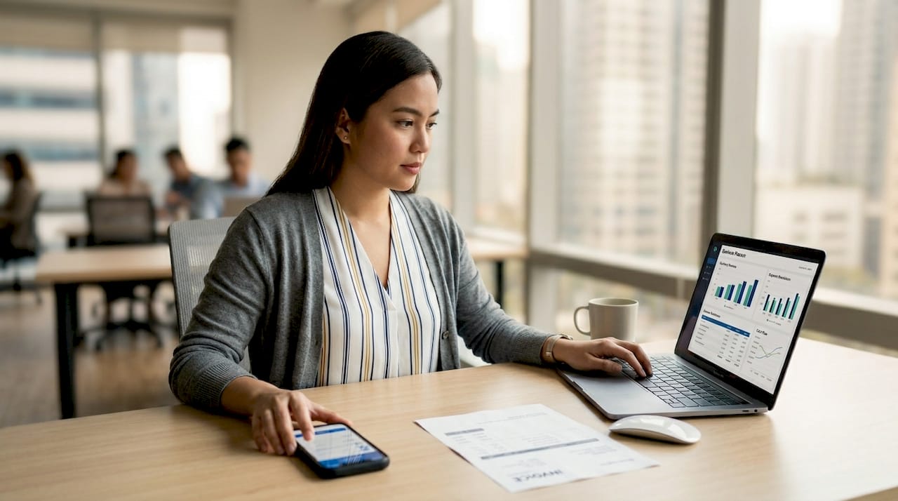Business owner preparing audit documents