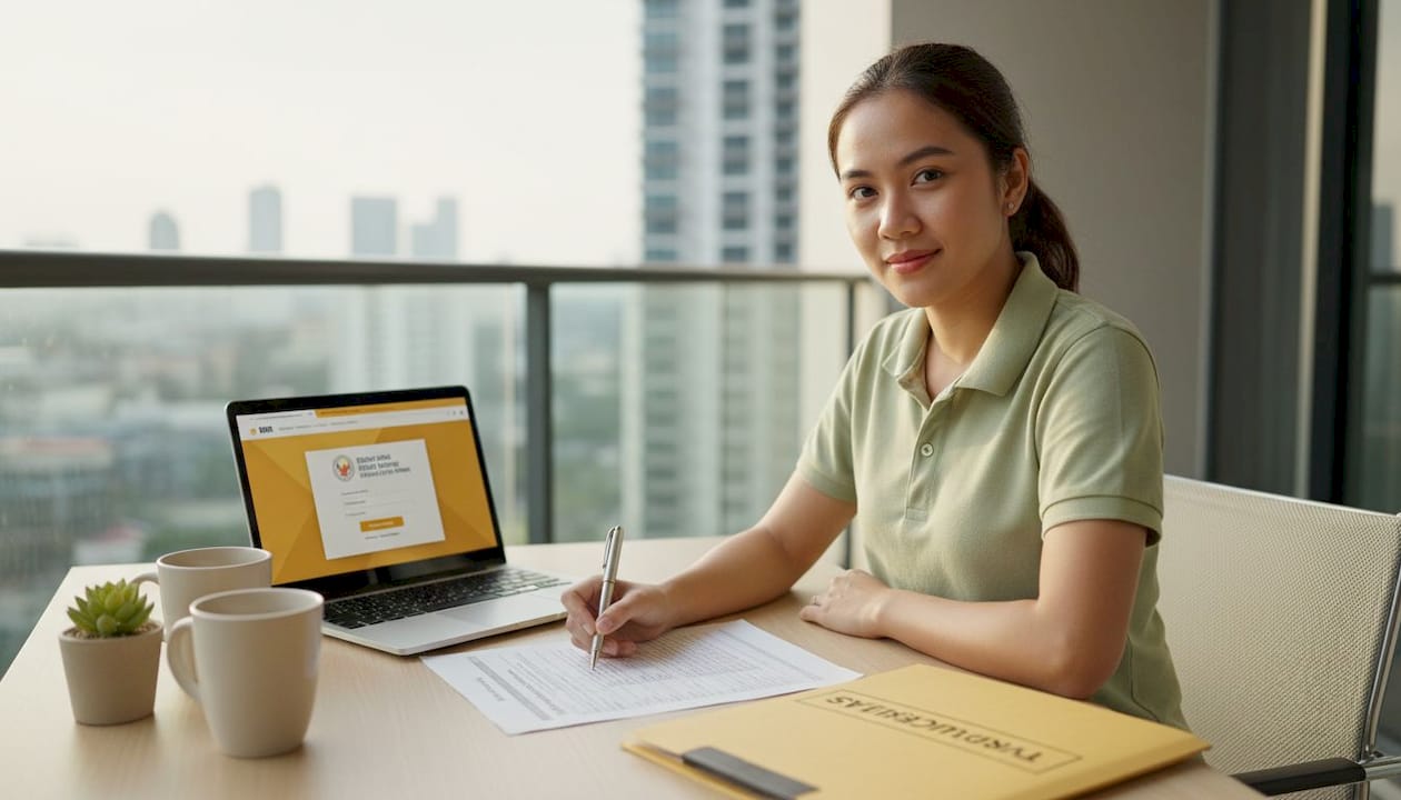 Business owner doing BIR registration forms